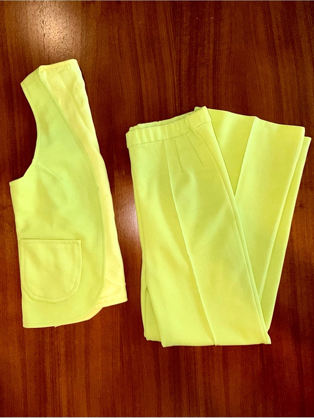Neon Yellow Women's 2pc Tailored Vest & Pants